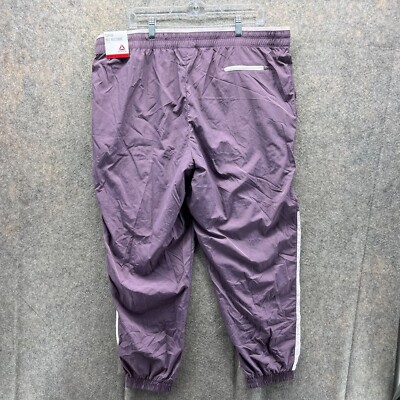 Reebok Pants Men 2XL Purple Focus Track Vintage Violet Nylon Sweat