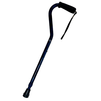 Carex Offset Walking Cane Soft Cushioned Handle Adjustable 25.5'' to 33.5'' Blue