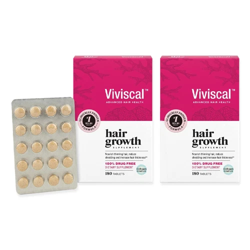 2 PACK Viviscal Women's Hair Supplement 180 Tablets Promotes Hair Growth