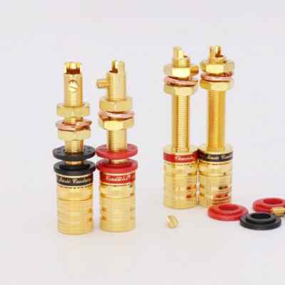4pcs 838-L-GU High End 24k Gold Plated long Binding posts speaker terminal