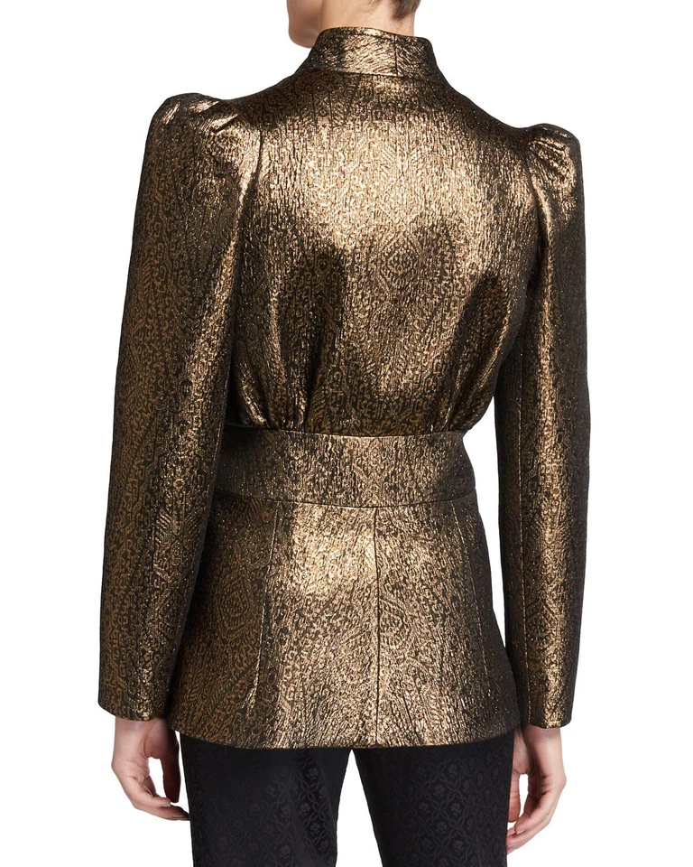 Chaqueta Abrigo Princesa Etro Metálico Jacquard Manga Abullonada 4 EE. UU. 38 IT Foto 4 de 4