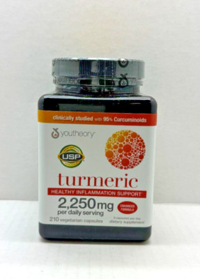 youtheory Turmeric 2250mg Extra Strength 210 Capsules