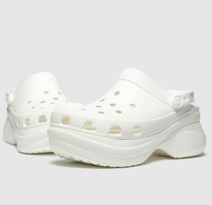 off white platform crocs