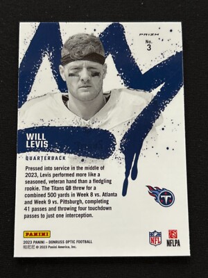 Will Levis 2023 Optic Rookie Kings CASE HIT SSP RC Tennessee