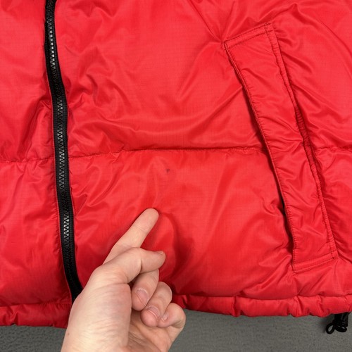 Coleman Vest Mens 2XL Red Down Feathers Puffer Full Zip Pocket Stowable Hood GUC - Picture 9 of 18