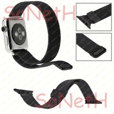 CINTURINO METALLO MAGLIA MILANO CHIUSURA MAGENTICA APPLE WATCH SERIE 1 42mm NERO