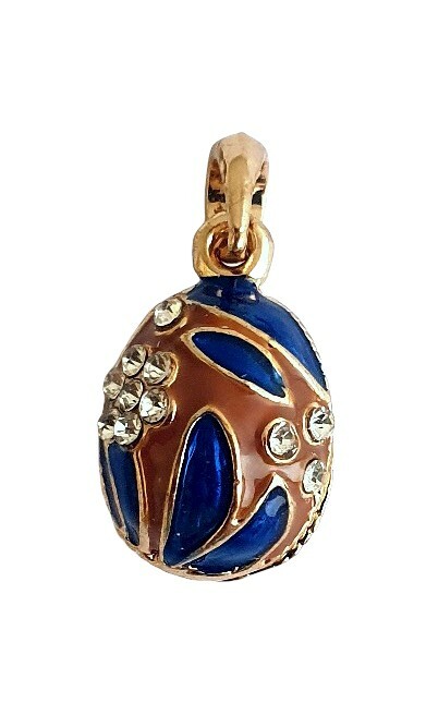 Pendentif œuf Style Fabergé - Spirale Doré Et Rouge - Petite Taille - Neuf Avec étiquettes