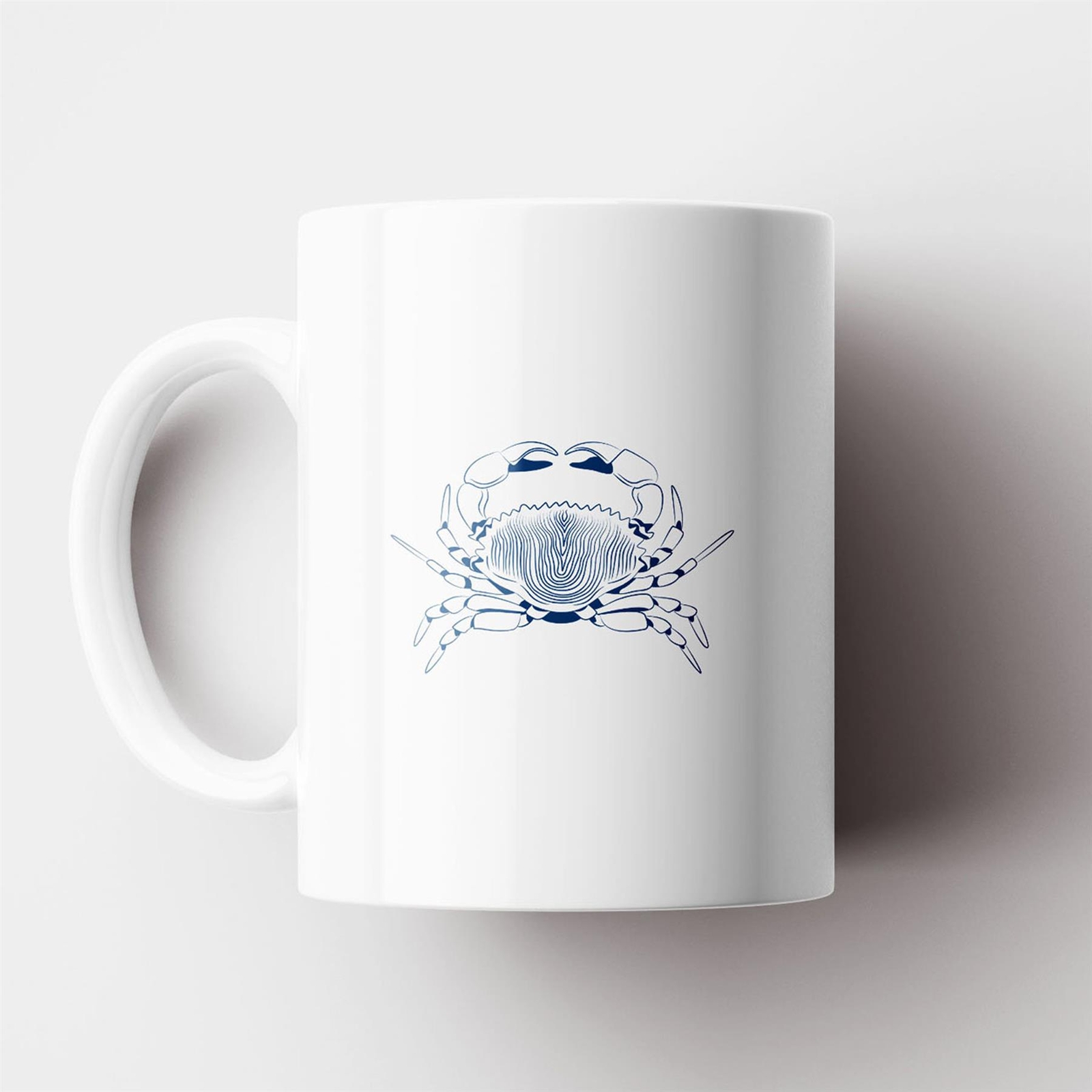 Crab Coastal Blue Nautical Ceramic Mug Beach Themed Gift