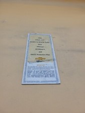 1969 CHEVROLET SERIES 10 20 30 TRUCK NEW VEHICLE WARRANTY OWNER PROTECTION PLAN