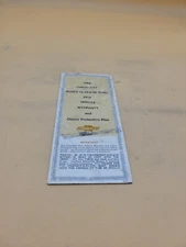 1969 CHEVROLET SERIES 10 20 30 TRUCK NEW VEHICLE WARRANTY OWNER PROTECTION PLAN