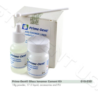 Prime-Dent Dental Glass Ionomer Luting Cement Kit Crowns Expires 01-2028