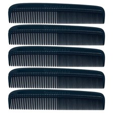 5 Pack Pocket Comb Black Unbreakable Round Teeth Course Fine Pocket Beard  M...