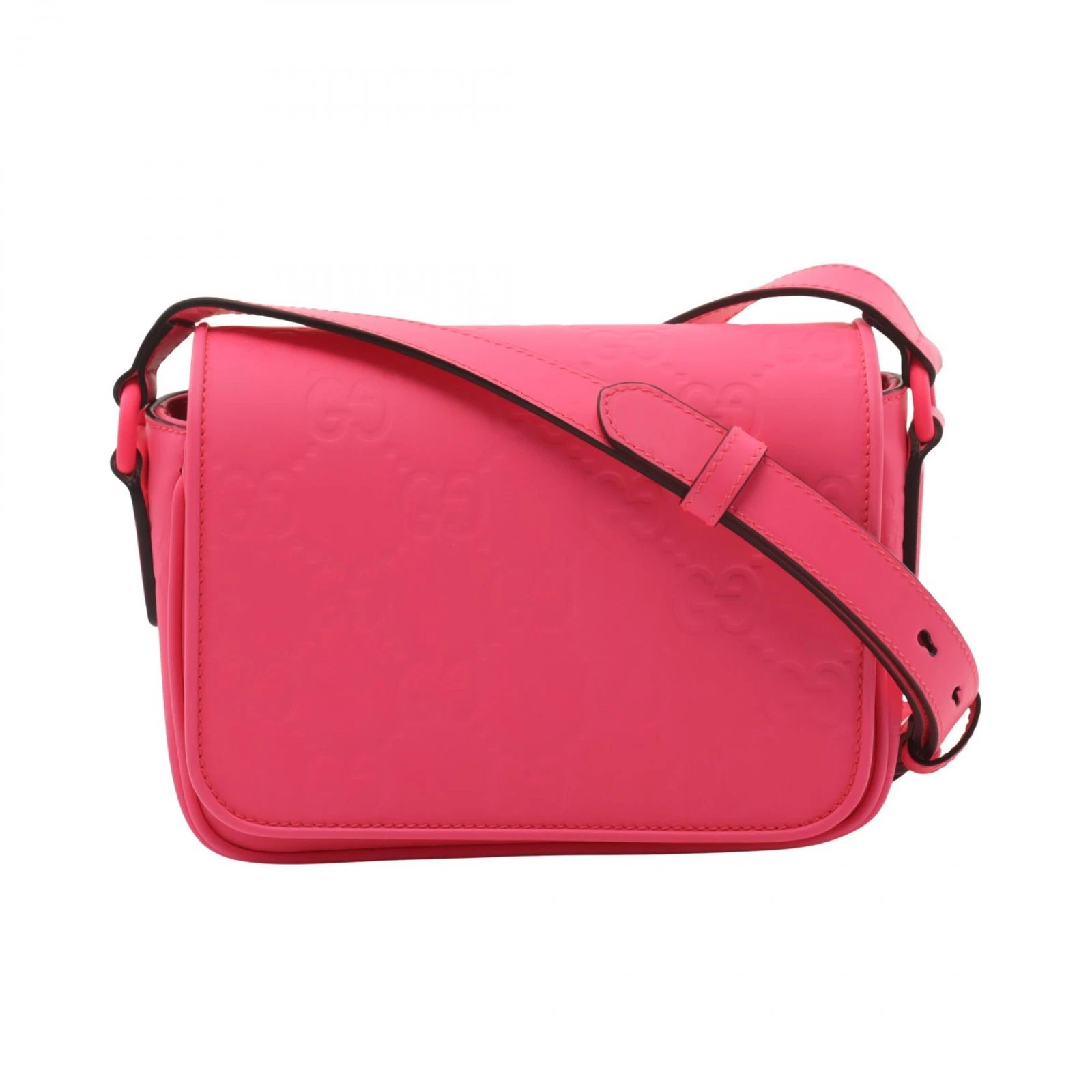 Gucci Gg mini sac effet caoutchouc épaule cuir femme rosâtre 79406