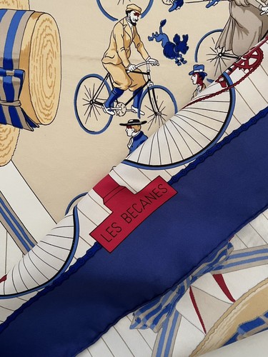 Hermes silk scarf Les Becanes. Made In France. Authentic. - Picture 4 of 19