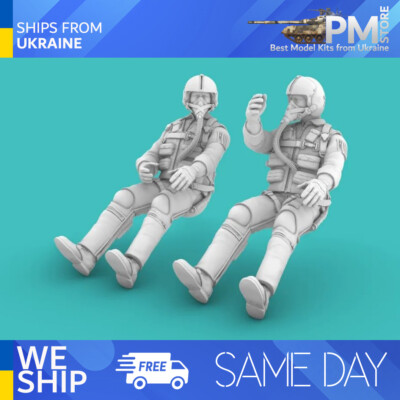Rise144 Models RM32002 1/32 1/32 Vietnam Era PILOTS SITTING, set NO 2 2x Pilots