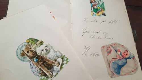 Poesiealbum 1912 Hamburg 40 Einträge Maaß Rebattu Mühlberg Roscholdt Oblaten - Picture 10 of 12