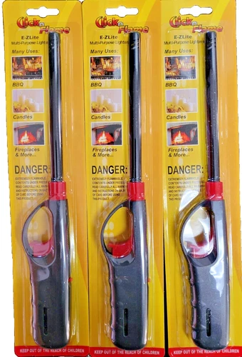 Click N Flame LONG REACH BUTANE LIGHTER  ( Pack of 3 )