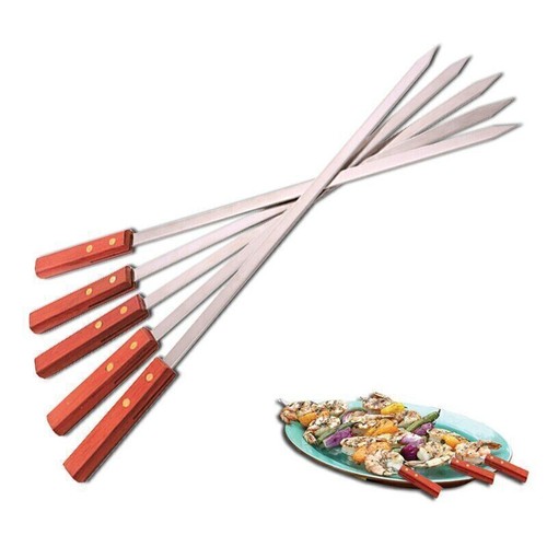 Edelstahl Adana Kebab Grillspieße 60cm Holzgriff Schaschlikspieße Fleischspieß - Bild 16 von 20