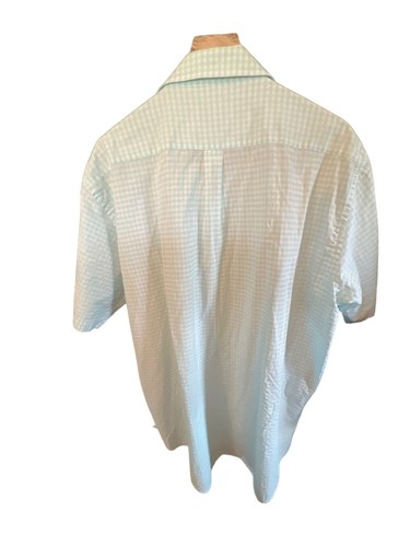 Southern Collegiate Apparel Blue and White Check Button Down Shirt Men's 2XL Ala - Picture 2 of 4