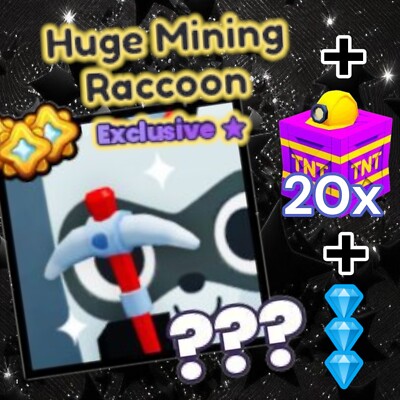 HUGE Mining Raccoon + 20x Mining TNT Crates + 10 Millions Diamonds. PS99
