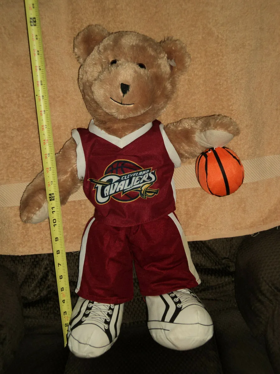 Cleveland Cavaliers Light Brown Teddy Bear in Cavs Uniform Tennis Shoes  24" tall