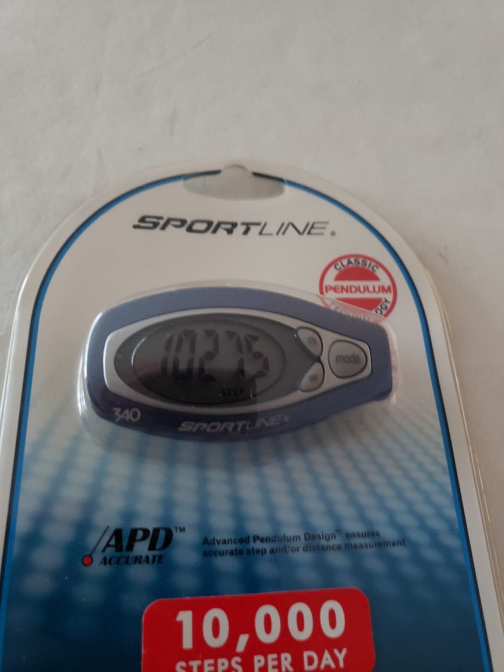 SPORTLINE Step and Distance Pedometer WV3475BL, New and FactorySealed