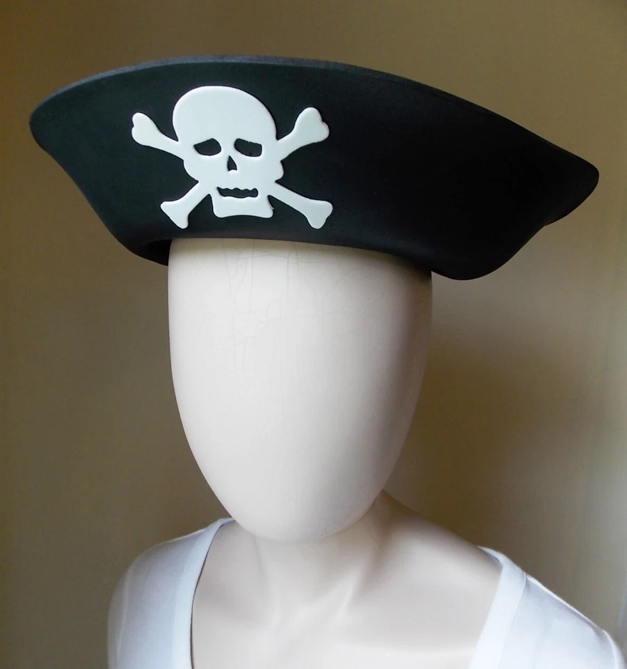 Gymboree Pirate Skull Cape Costume Child Size M/L Hat Halloween Treat Bag Boys - Image 2 of 4