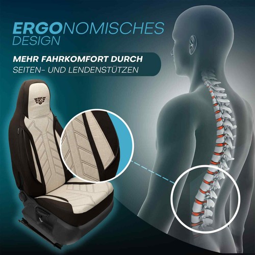 Fundas de asiento de autocaravana Pilot adecuadas para Adria 680 SL (marrón-beige) - Imagen 5 de 13