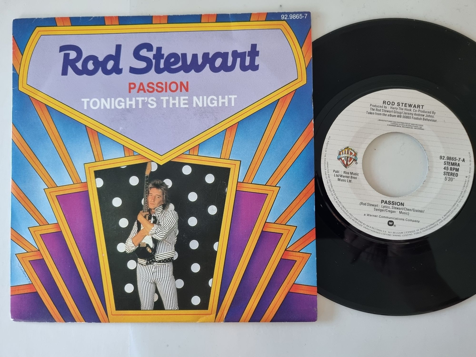 Rod Stewart - Passion / Tonight's The Night 7'' Vinyl Benelux
