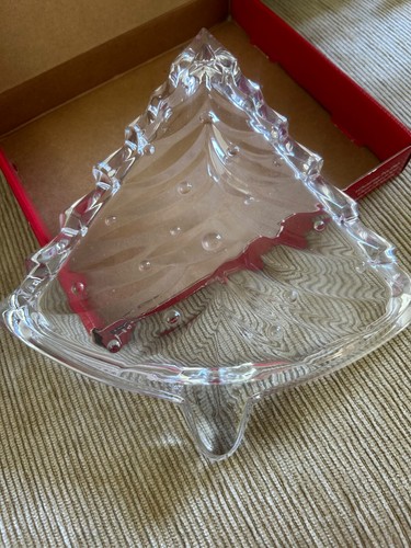 Holiday Magic Christmas Tree Candy Dish Made In USA by Luminarc 7" with Box - Picture 3 of 6