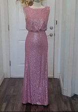 Davids Bridal Long Blouson  Sequin Dress Size S