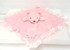 Stepping Stones Plush Teddy Bear Lovey Security Blanket Satin Ruffled Edge Pink