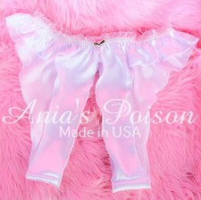 VTG Style WHITE SATIN Shiny wetlook ladies high cut Bridal Butterfly panties OS