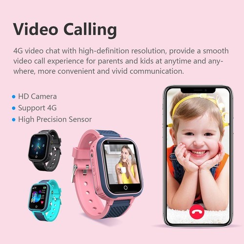 Kids Smart Watch 4G SIM Anti-lost SOS Video Call Boys Girls Student 9CI9 F8R2 - Zdjęcie 5 z 26