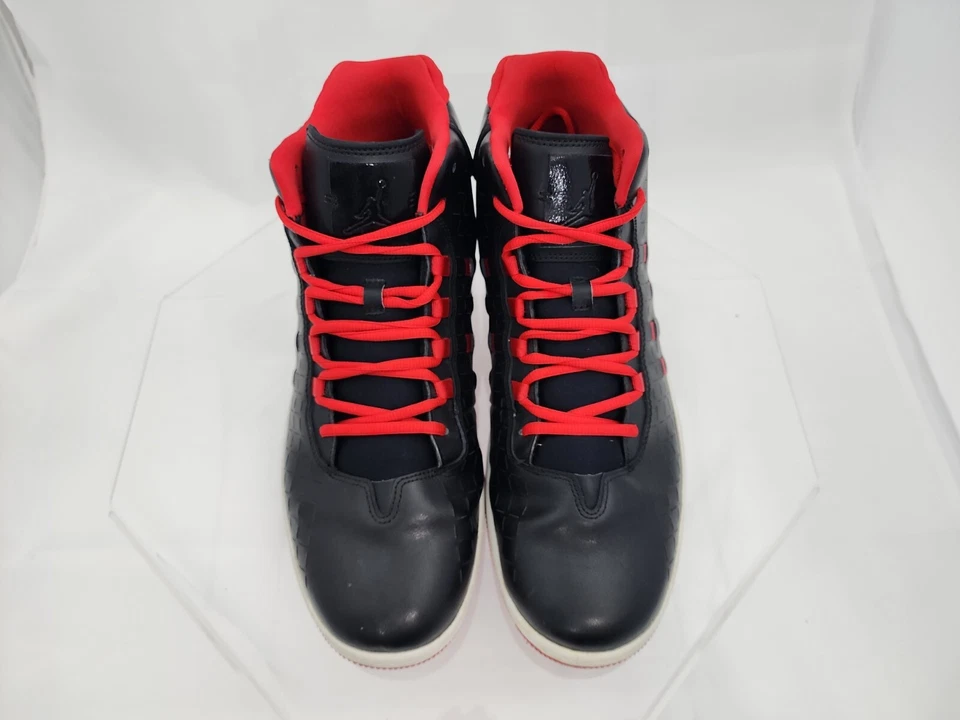 Jordan Illusion Negro Rojo Universitario Hombres 14 Zapatillas de Cuero Tejido 705141 001 Foto 3 de 4