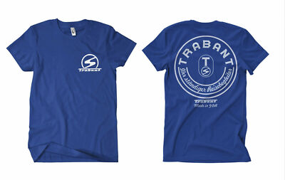 Trabant Mitropa Parodie T-Shirt Blau FB Trabi-601 DDR Kulturgut Ostkult Pappe