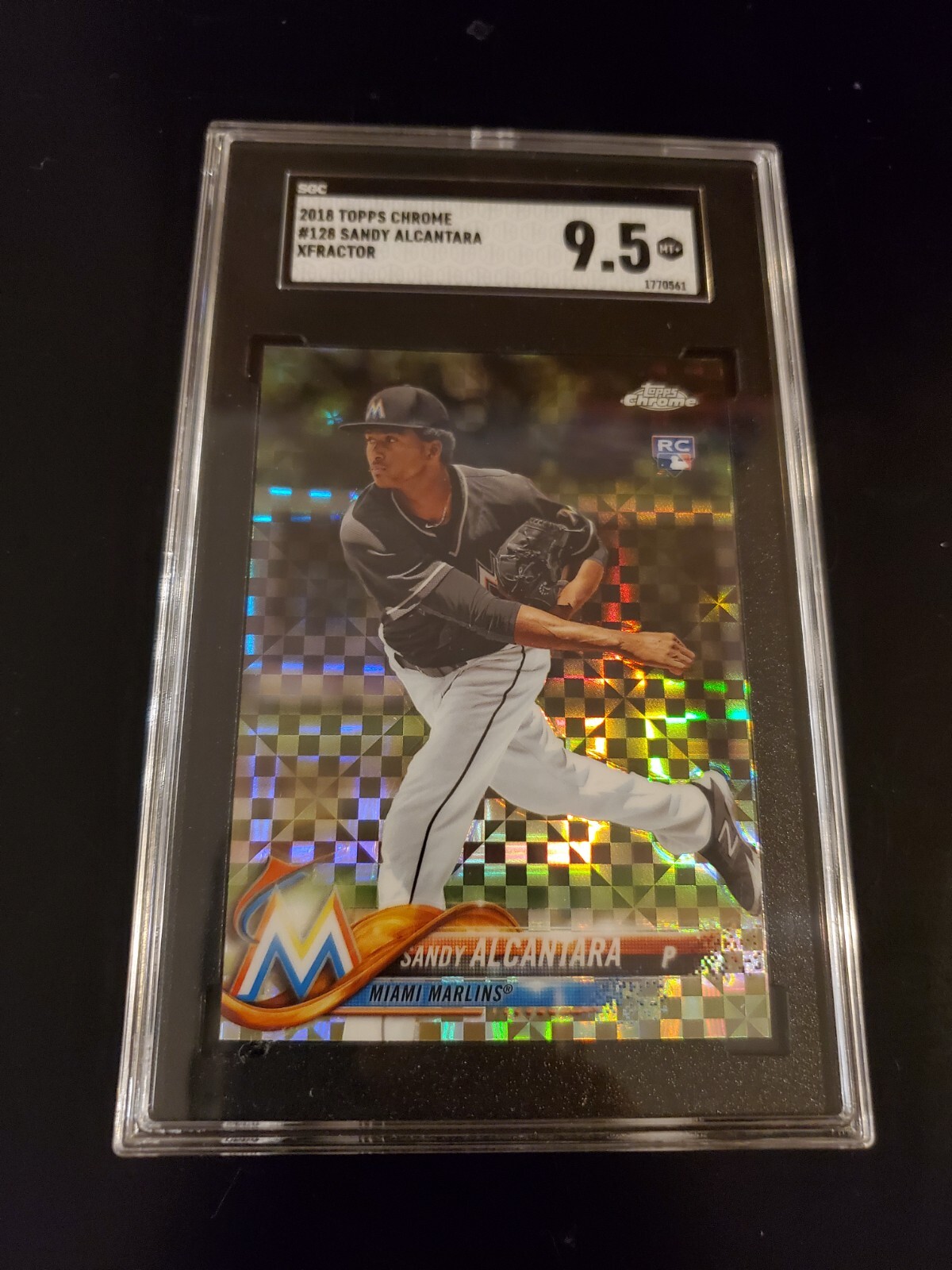 2018 Topps Chrome X-fractor #128 Sandy Alcantara RC SGC 9.5
