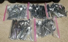 Mixed Lot 260 Pieces Silverware Flatware Stainless Knives Forks Spoons Crafts