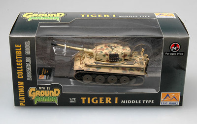 Easy Model 1/72 Tiger 1 (Middle)-sPzAbt.510,1944 Plastic Tank