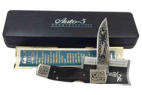 Browning A-5 Lockback Knife 1/5000 Cocobolo Wood Handles Japan + Box 10144-TP - Picture 2 of 14