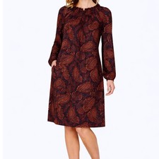 Tommy Hilfiger Paisley Dress Womens Size 12 Long Sleeve Casual Boho