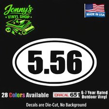 5.56 Vinyl Decal Sticker Car Window Wall Bumper Gun Ammo M16 Ar-15 Assault Rifle