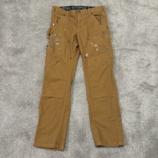 Dovetail Workwear Maven Slim Pants Womens 4x28 Brown Stretch Distressed