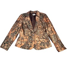 Coldwater Creek Multicolor Animal Print Blazer Tapestry Jacket Womens 10