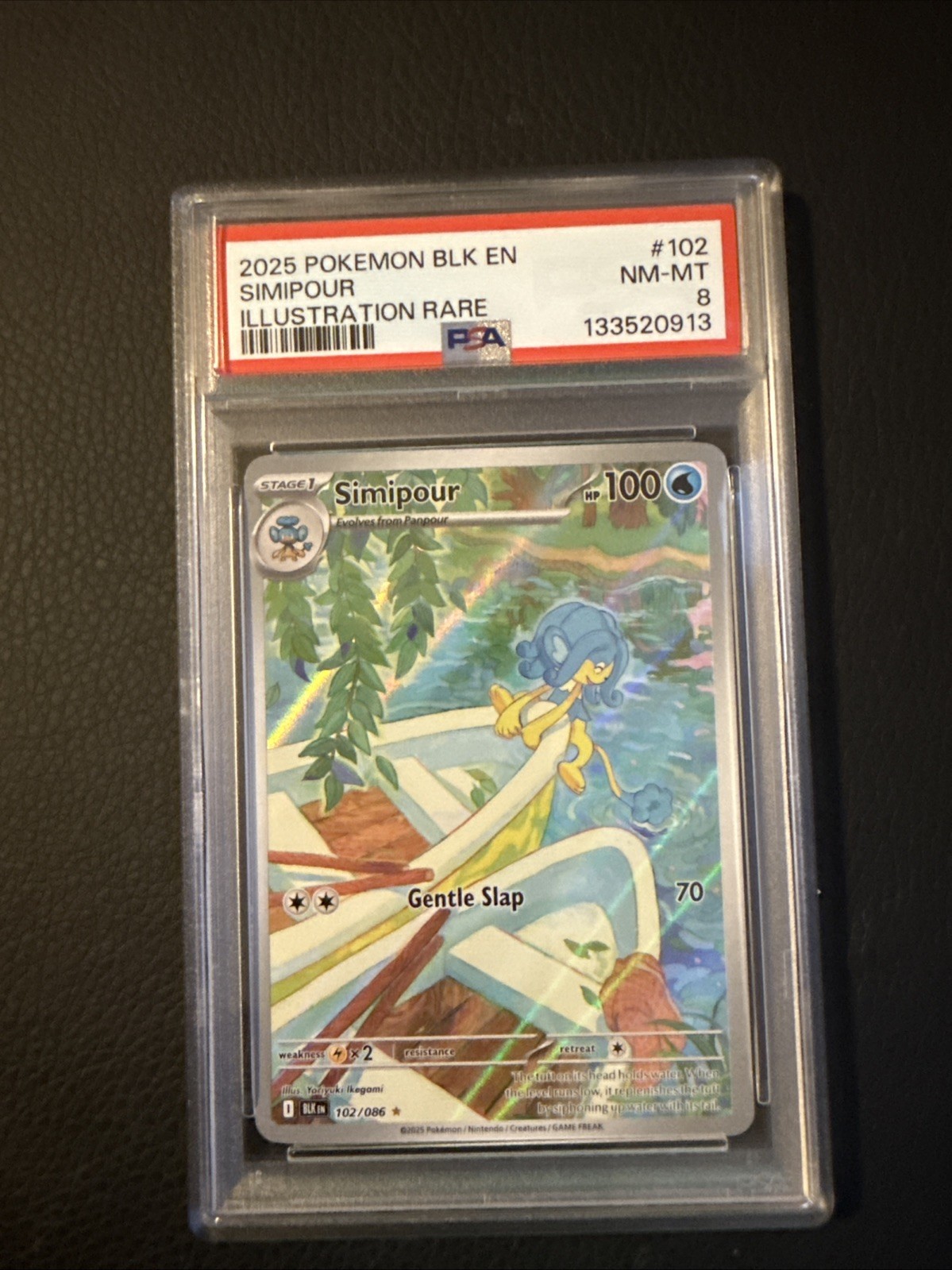 2025 POKEMON BLK EN-BLACK BOLT ILLUSTRATION RARE #102 SIMIPOUR PSA 8