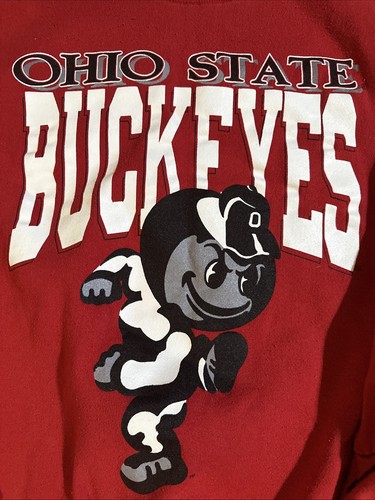 Felpa vintage PM Sports Ohio State University Buckeyes Brutus taglia XL rossa - Foto 3 di 8