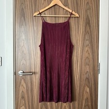 Urban Outfitters Pins And Needles Burgundy Pleated Plisse Mini Dress Large