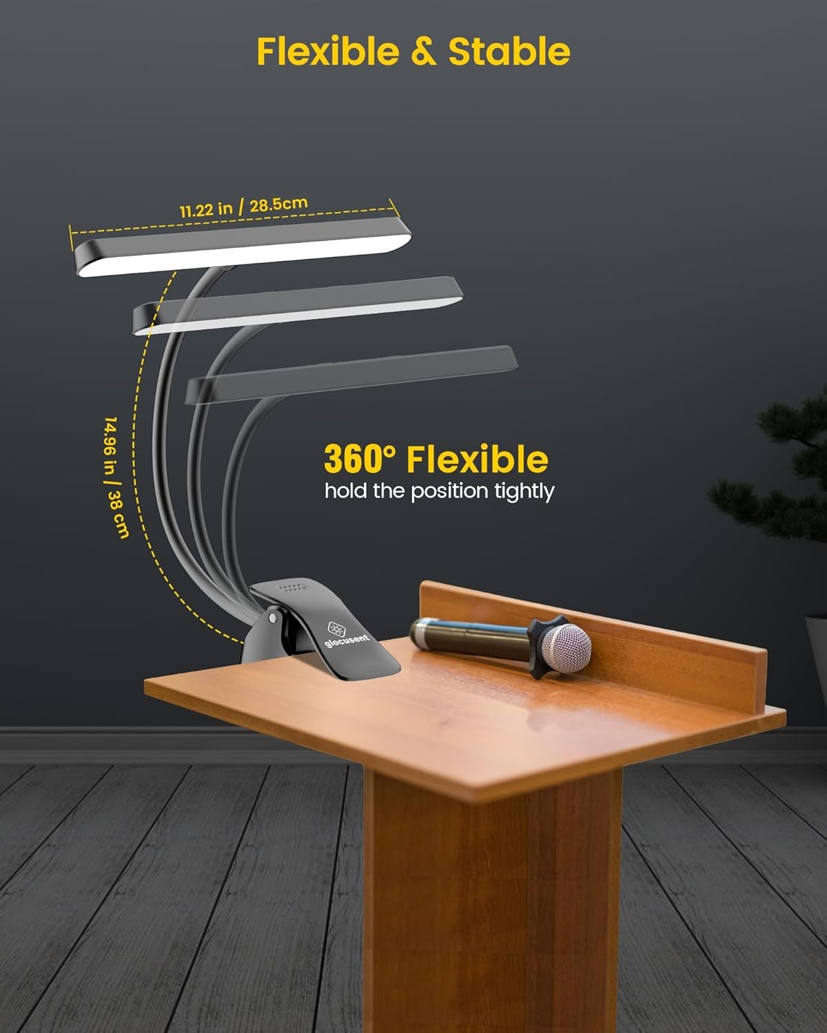 Glocusent 57 LED Super Bright Music Stand Light, Eye Caring Clip-on Piano Light,