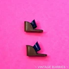 Vintage Barbie Doll Fashion PAK Blue Wedge Heels / Shoes MINTY ~ 1960's