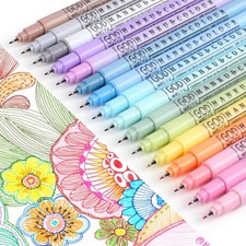 0.38mm Fine Point Pen,16 Pack Colored Fineliner Bible Pens No Bleed